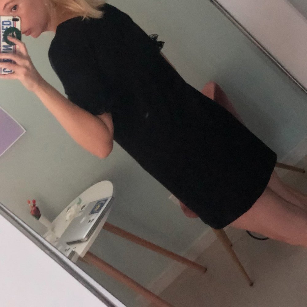 Black Asos Dress featuring Lace Sleeves